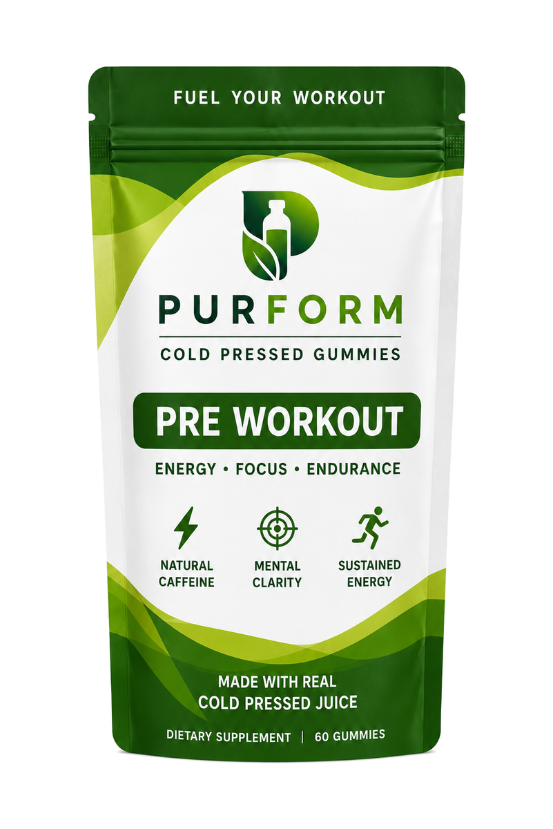 PURFORM PRE cold pressed gummies pouch